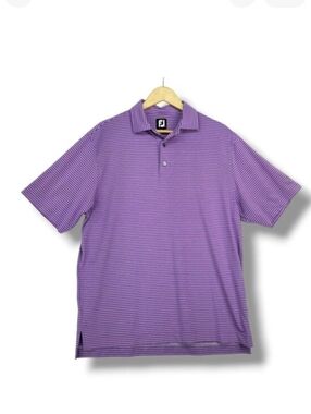 Foot Joy‎ Golf Polo Shirt Large Purple Gray Bakker Crossing Course